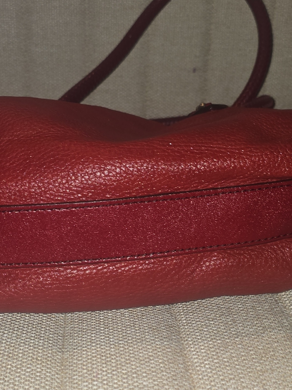 Brighton Red Pebbled Leather Satchel Shoulder Bag Braided Straps Silver Accents - Picture 13 of 16